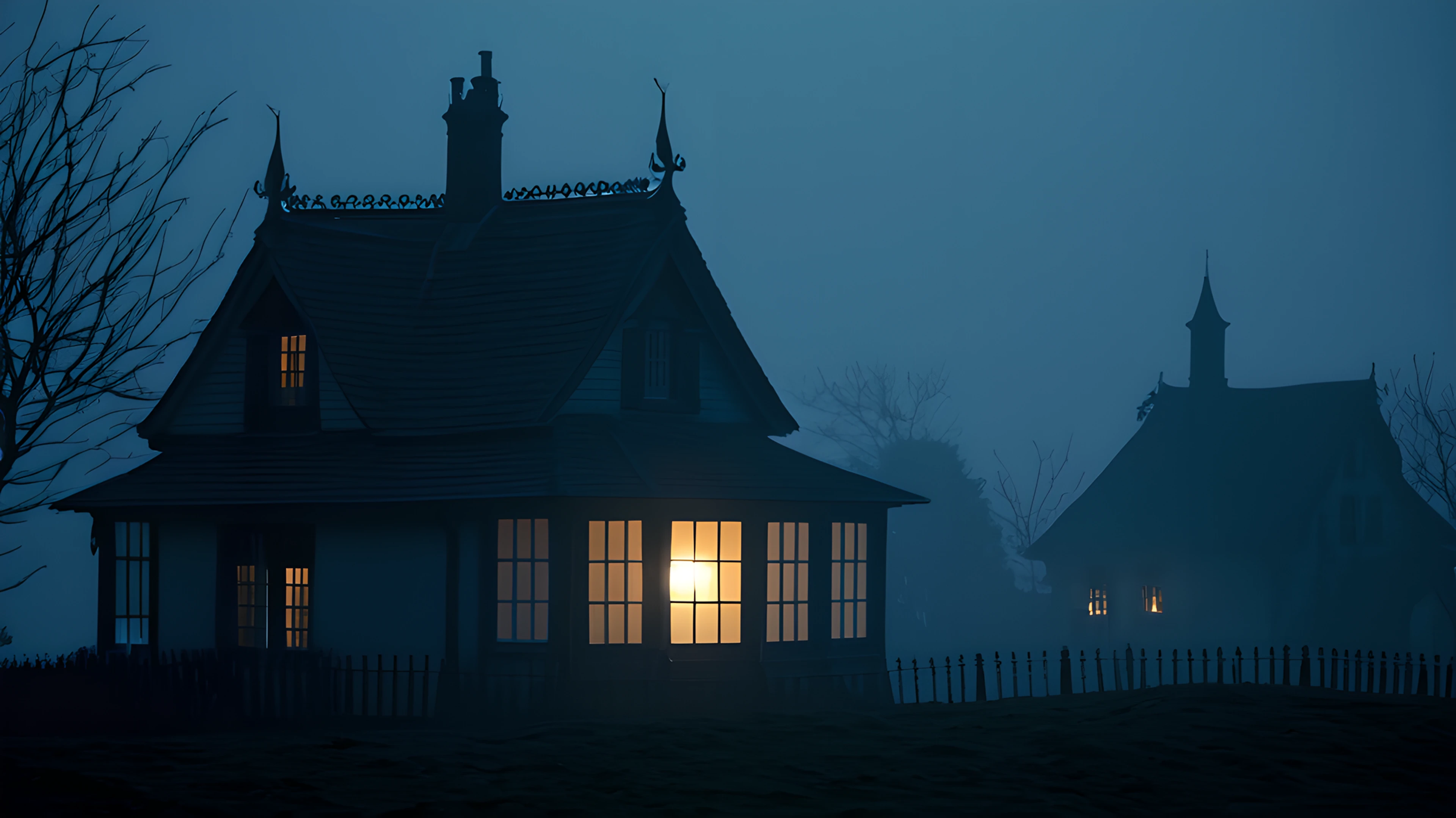 4K Halloween Haunted Street lanterns 2026-01-01