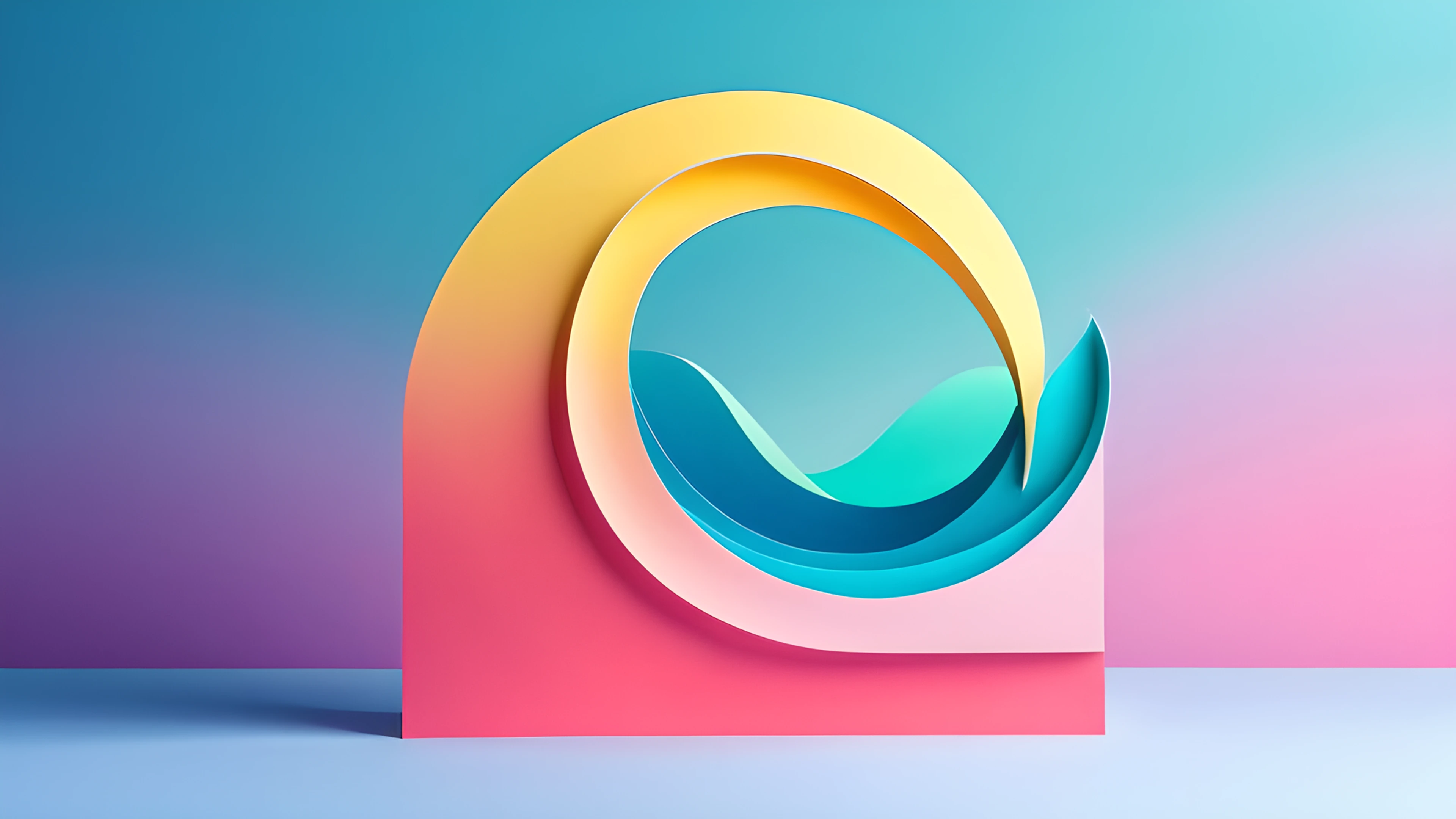 4K Minimal Gradient paper-cut layers 2026-01-01