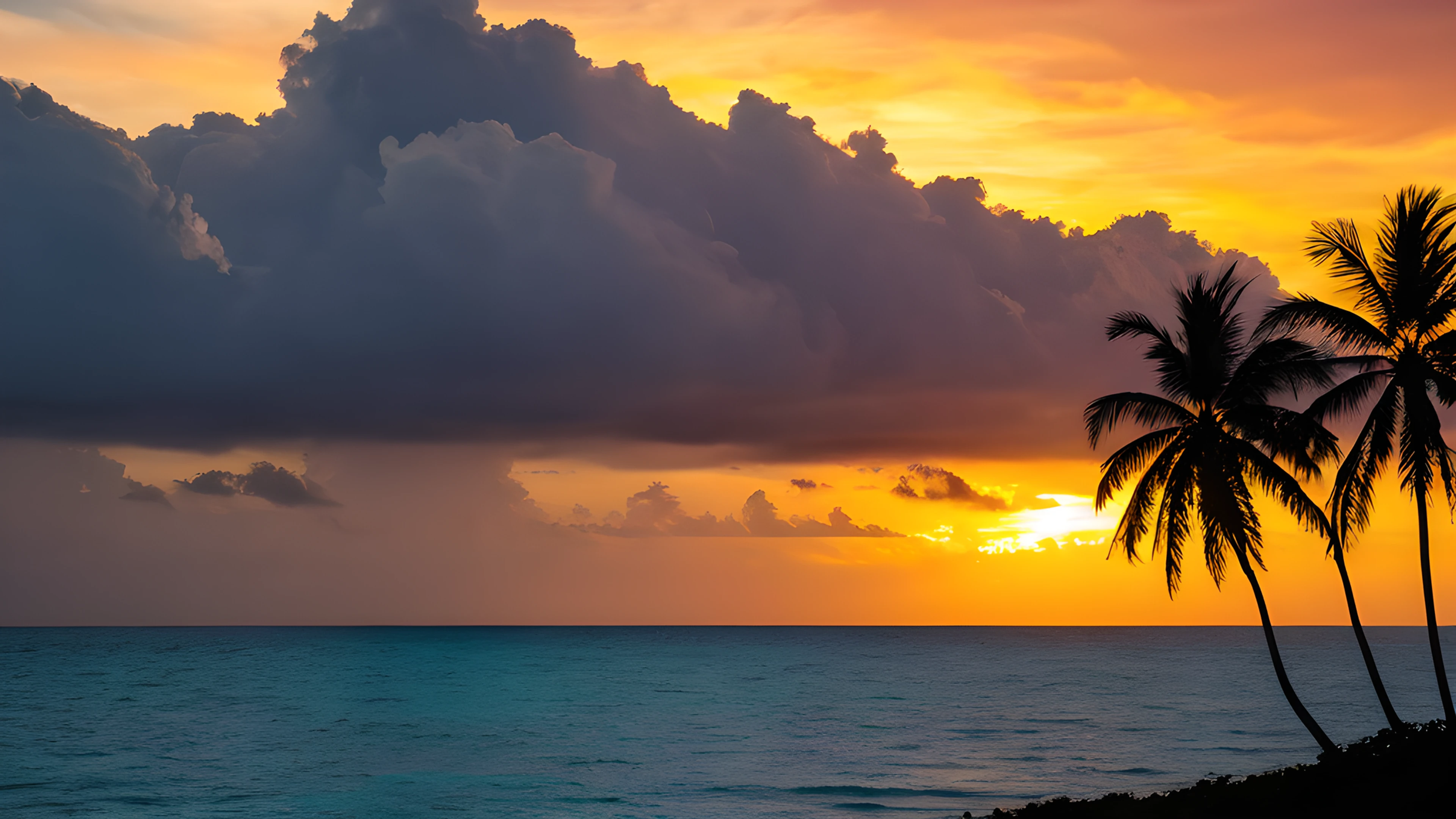 4K Summer Tropical Sunset clouds 2026-01-01