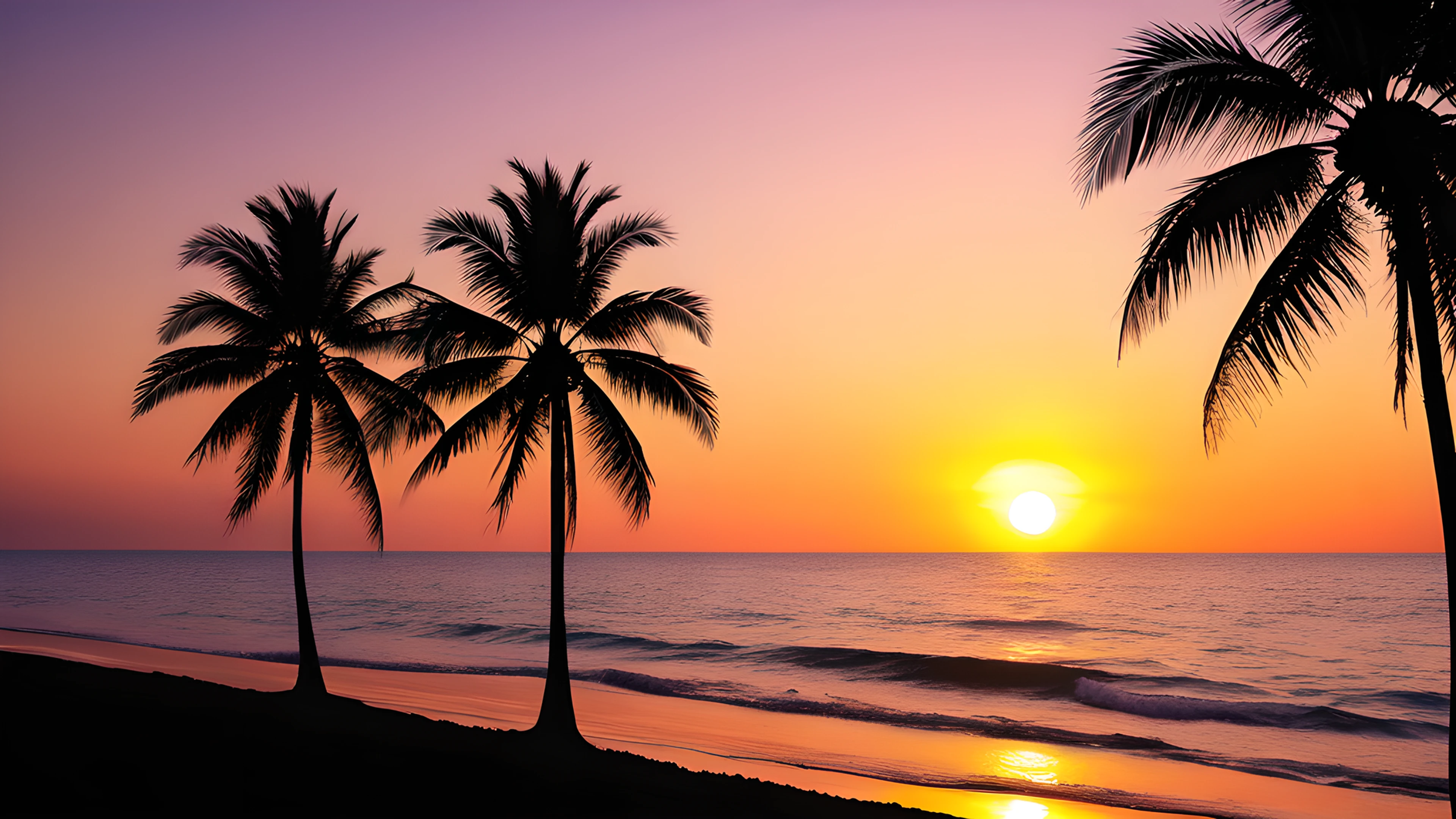 4K Summer Tropical Sunset palm trees 2026-01-01